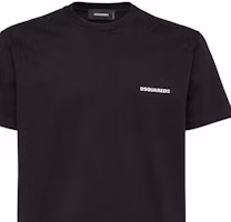 Shop DSQUARED2 SS24 Black Short Sleeve T-Shirt with Logo Print for Men. S74GD1338D20020
