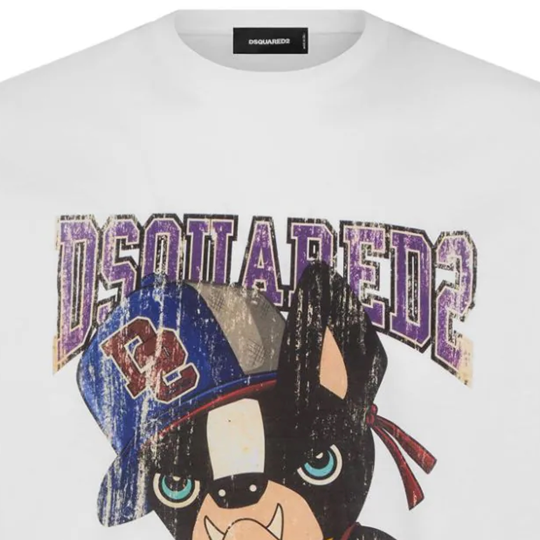 Shop DSQUARED2 卡通Logo圖案白色短袖T恤男款 SS24款式 S74GD1262S23009-100