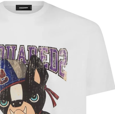 DSQUARED2 卡通Logo圖案白色短袖T恤男款 SS24款式 S74GD1262S23009-100 Purchase DSQUARED2 卡通Logo圖案白色短袖T恤男款 SS24款式 S74GD1262S23009-100