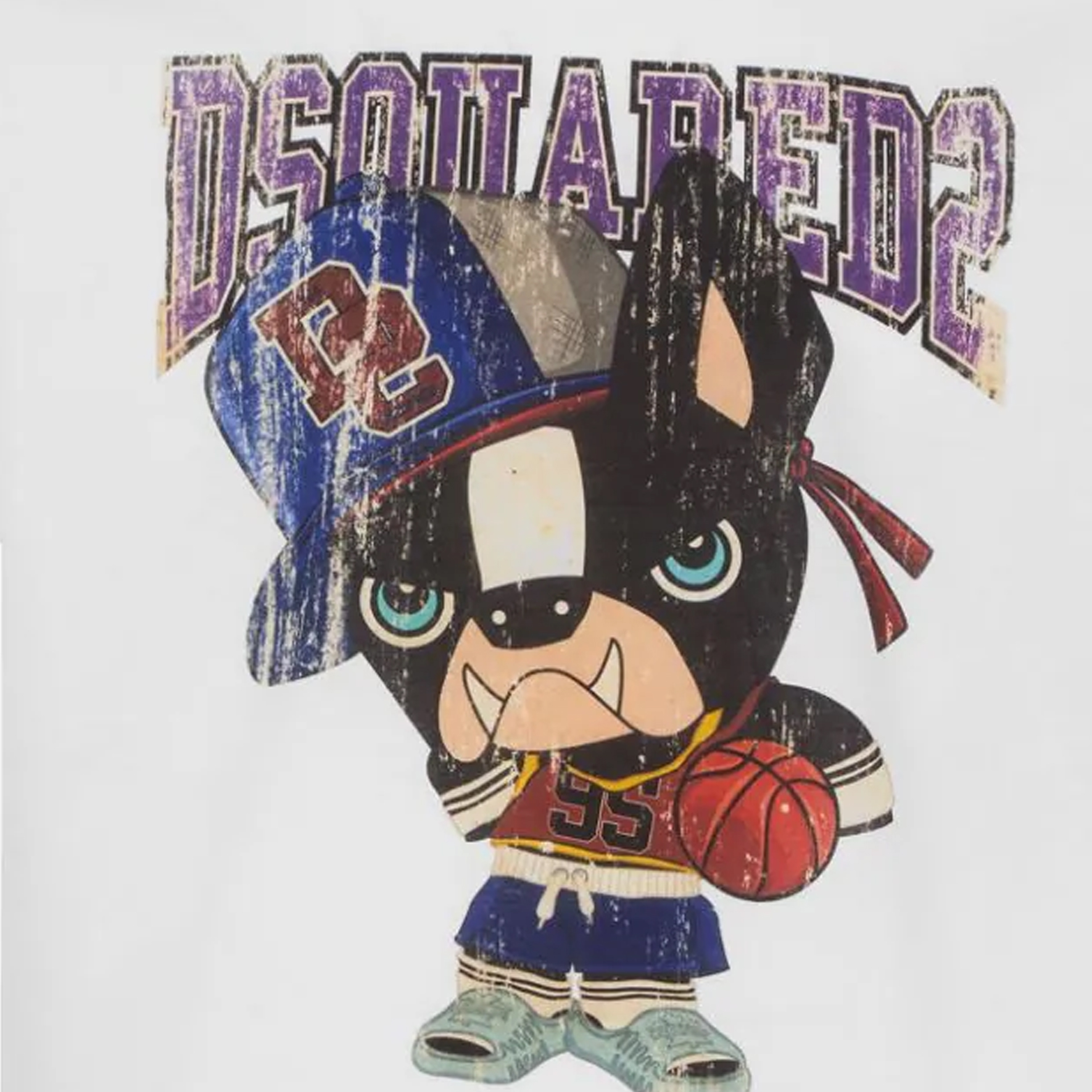 Sizing DSQUARED2 卡通Logo圖案白色短袖T恤男款 SS24款式 S74GD1262S23009-100