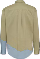 Lookbook DSQUARED2 SS24 Colorblock Logo Print Long Sleeve Shirt Sage Green Men. S74DM0842S35175-709