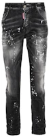 DSQUARED2 SS24 Distressed Button Slim Fit Jeans Men Smoke Black. S71LB1373S30503-900 DSQUARED2 SS24 Distressed Button Slim Fit Jeans Men Smoke Black. S71LB1373S30503-900