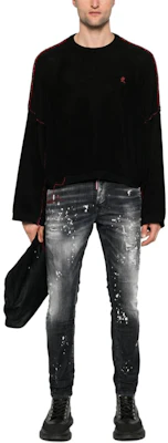 DSQUARED2 SS24 Celana Jeans Slim Fit Distressed Smoke Black Pria. S71LB1373S30503-900 Lookbook DSQUARED2 SS24 Celana Jeans Slim Fit Distressed Smoke Black Pria. S71LB1373S30503-900