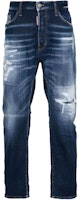DSQUARED2 SS24 Distressed Button Straight-Leg Jeans Men Blue S71LB1366S30342-470 DSQUARED2 SS24 Distressed Button Straight-Leg Jeans Men Blue S71LB1366S30342-470