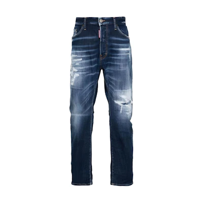 DSQUARED2 SS24 Distressed Button Straight-Leg Jeans Men Blue S71LB1366S30342-470