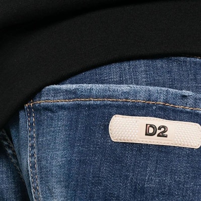DSQUARED2 SS24 男士蓝色直筒破洞牛仔裤 S71LB1366S30342-470 Details for DSQUARED2 SS24 男士蓝色直筒破洞牛仔裤 S71LB1366S30342-470