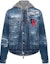 Order DSQUARED2 SS24 男士藍色寬鬆牛仔連帽外套刺繡破壞風格 S74AM1465S30309-470