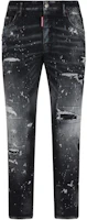 DSQUARED2 SS24 Distressed Paint Splatter Jeans Men Black S71LB1396S30503-900 DSQUARED2 SS24 Distressed Paint Splatter Jeans Men Black S71LB1396S30503-900