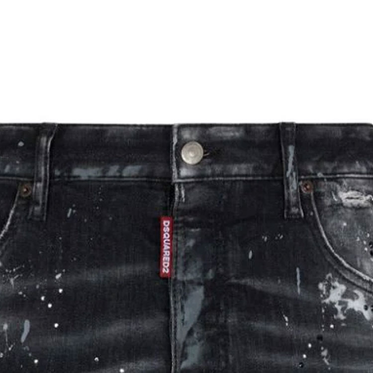 DSQUARED2 SS24 Distressed Paint Splatter Jeans Men Black S71LB1396S30503-900 圖 4