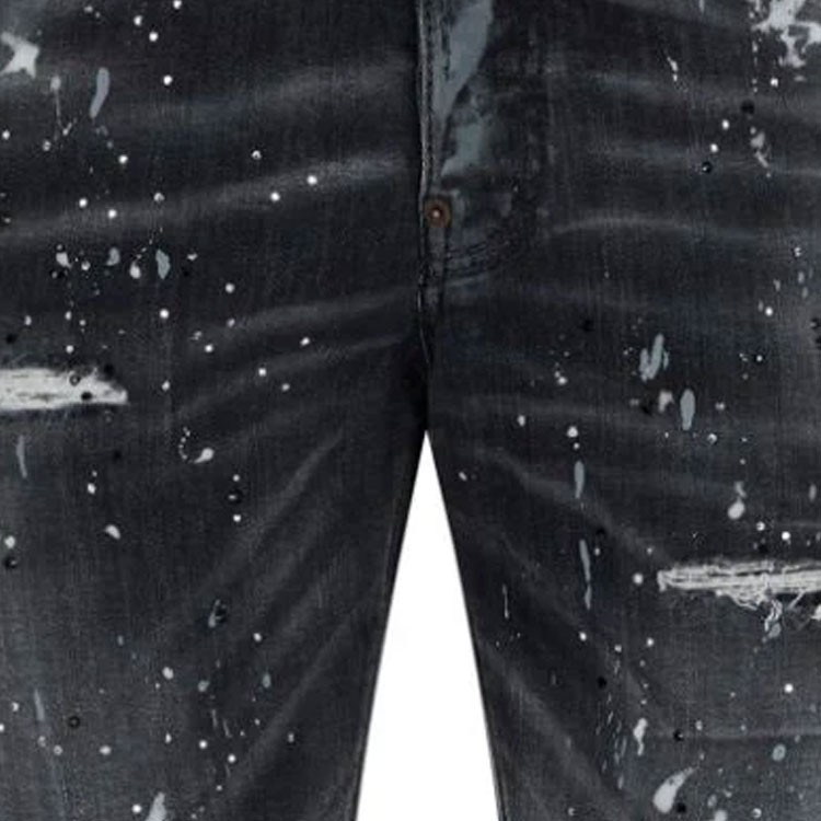 DSQUARED2 SS24 Distressed Paint Splatter Jeans Men Black S71LB1396S30503-900 圖 5