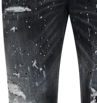 DSQUARED2 SS24 Distressed Paint Splatter Jeans Men Black S71LB1396S30503-900 Details for DSQUARED2 SS24 Distressed Paint Splatter Jeans Men Black S71LB1396S30503-900