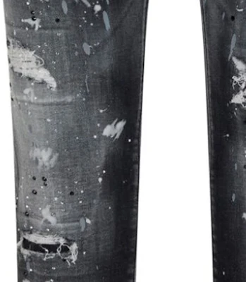 DSQUARED2 SS24 Distressed Paint Splatter Jeans Men Black S71LB1396S30503-900 Sizing DSQUARED2 SS24 Distressed Paint Splatter Jeans Men Black S71LB1396S30503-900