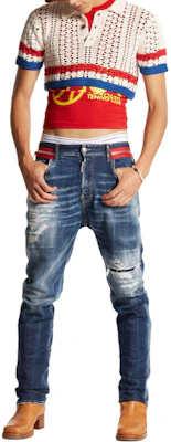 DSQUARED2 SS24 Distressed Ripped Pocket Button Jeans Navy Blue Men. S71LB1349S30342-470 Purchase DSQUARED2 SS24 Distressed Ripped Pocket Button Jeans Navy Blue Men. S71LB1349S30342-470