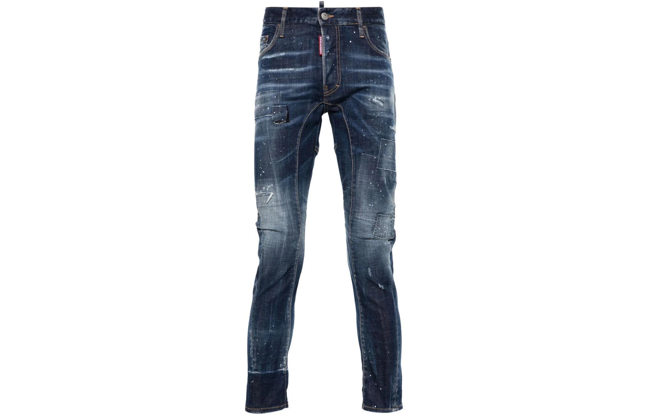 DSQUARED2 SS24 Distressed Slim Fit Blue Jeans for Men. S71LB1369S30342-470
