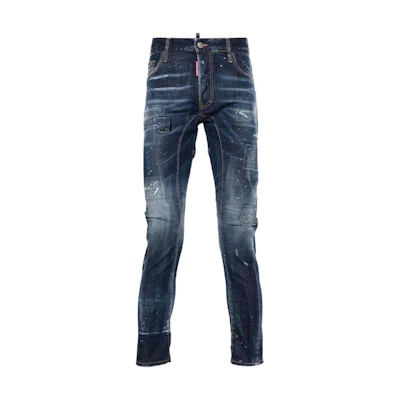 DSQUARED2 SS24 Distressed Slim Fit Blue Jeans for Men. S71LB1369S30342-470