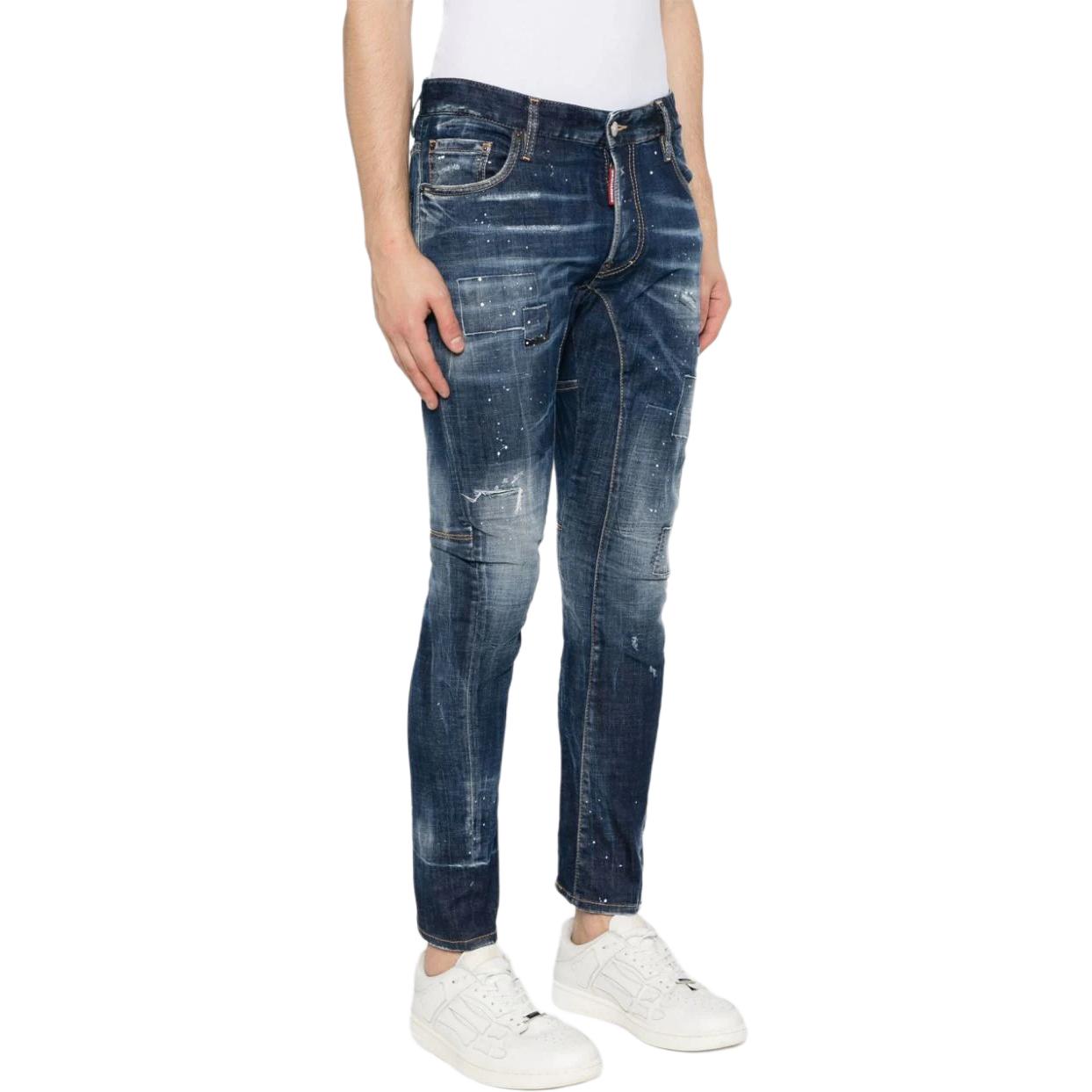 DSQUARED2 SS24 Distressed Slim Fit Blue Jeans for Men. S71LB1369S30342-470 圖 5