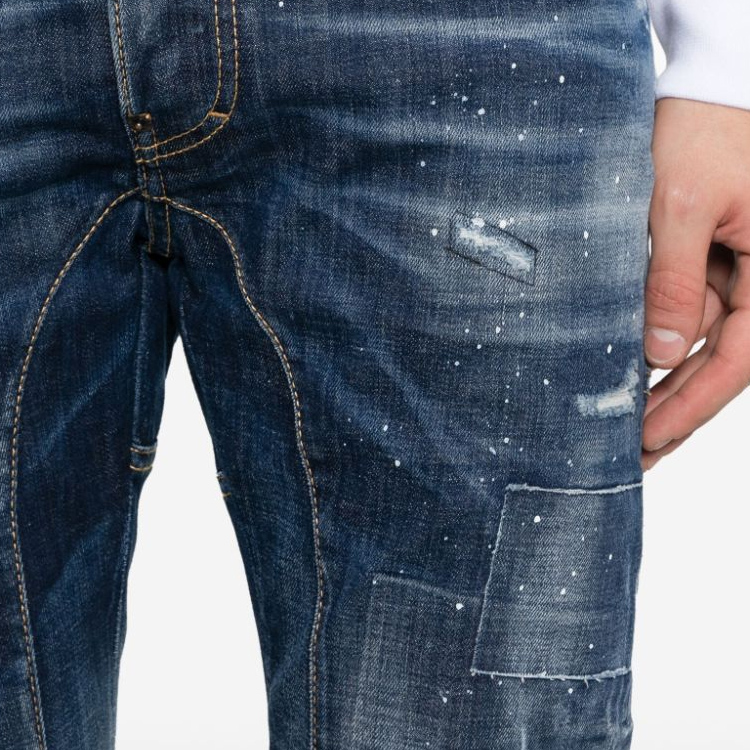 DSQUARED2 SS24 Distressed Slim Fit Blue Jeans for Men. S71LB1369S30342-470 圖 6