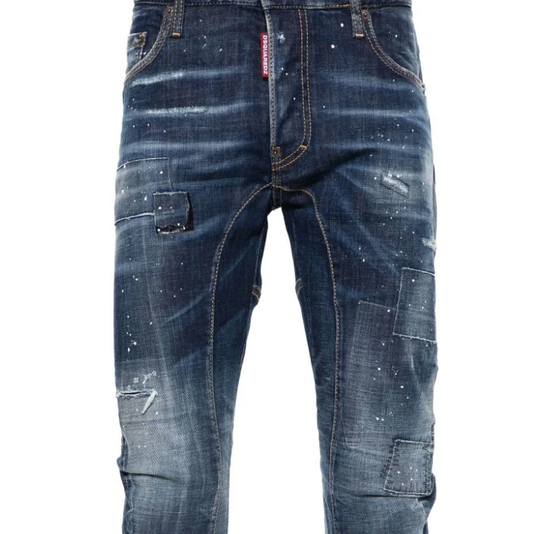 DSQUARED2 SS24 Distressed Slim Fit Blue Jeans for Men. S71LB1369S30342-470 圖 7