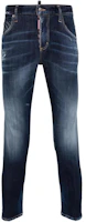 DSQUARED2 SS24 Distressed Slim Fit Button Mid-Rise Jeans Indigo Denim. S71LB1402S30664-470 DSQUARED2 SS24 Distressed Slim Fit Button Mid-Rise Jeans Indigo Denim. S71LB1402S30664-470