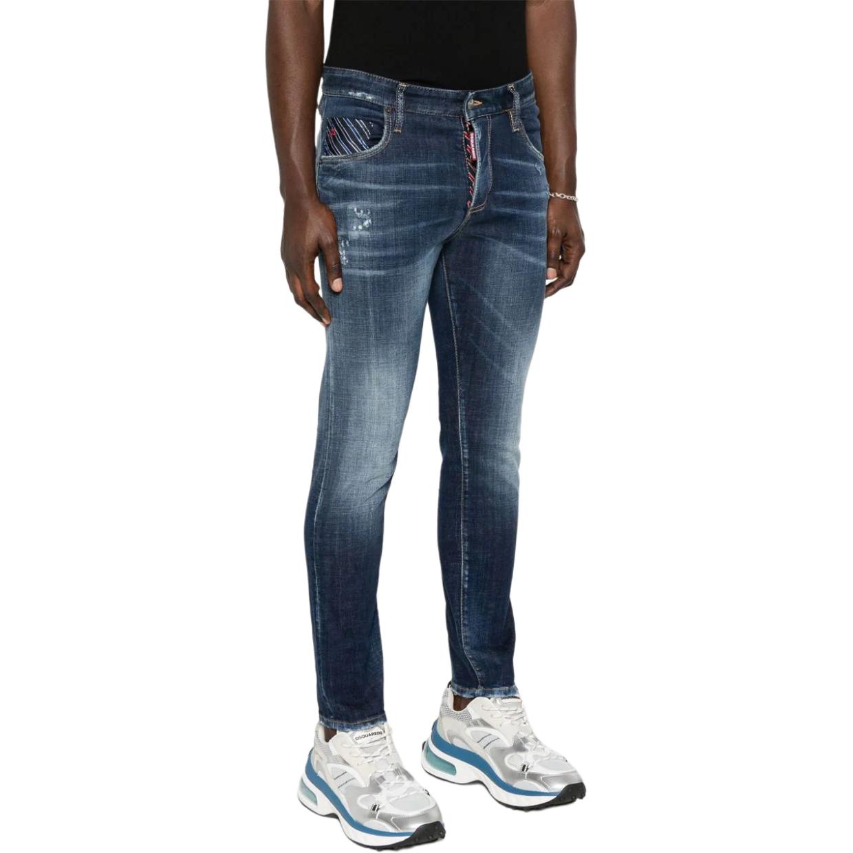 DSQUARED2 SS24 Distressed Slim Fit Button Mid-Rise Jeans Indigo  Denim. S71LB1402S30664-470 圖 5