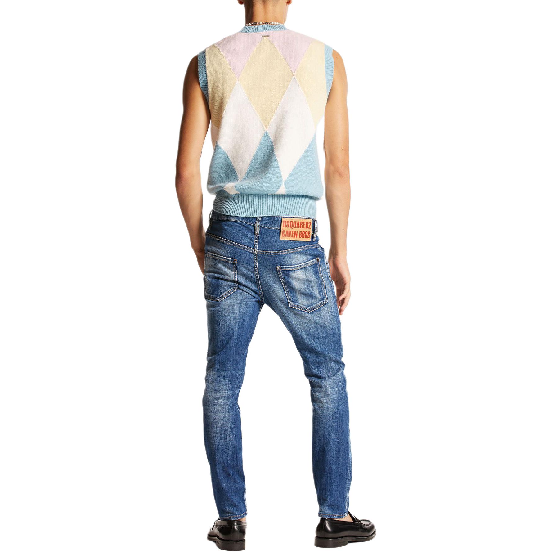 Purchase DSQUARED2 SS24 復古低腰修身標誌牛仔褲 男款 靛藍色 S71LB1384S30342-470