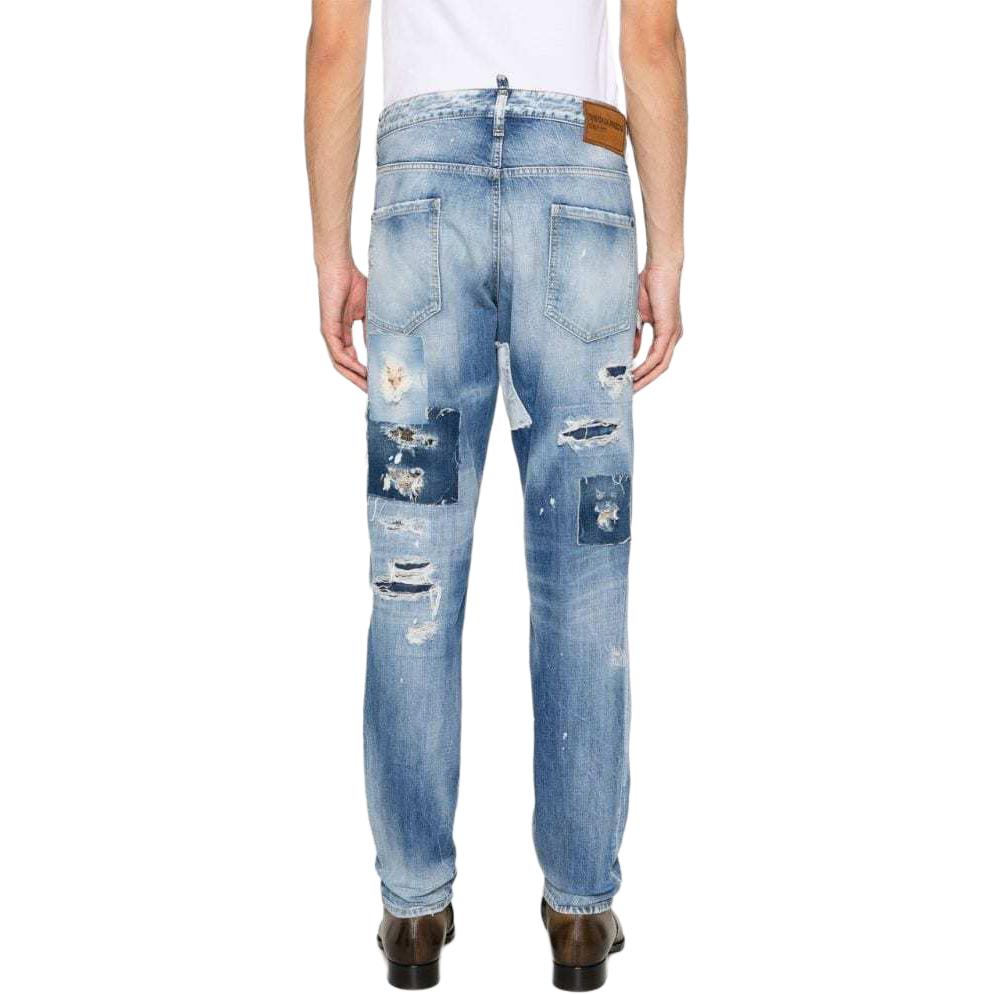 DSQUARED2 SS24 Distressed Slim Tapered Jeans Men’s Blue Denim. S71LB1503S30309-470 圖 4