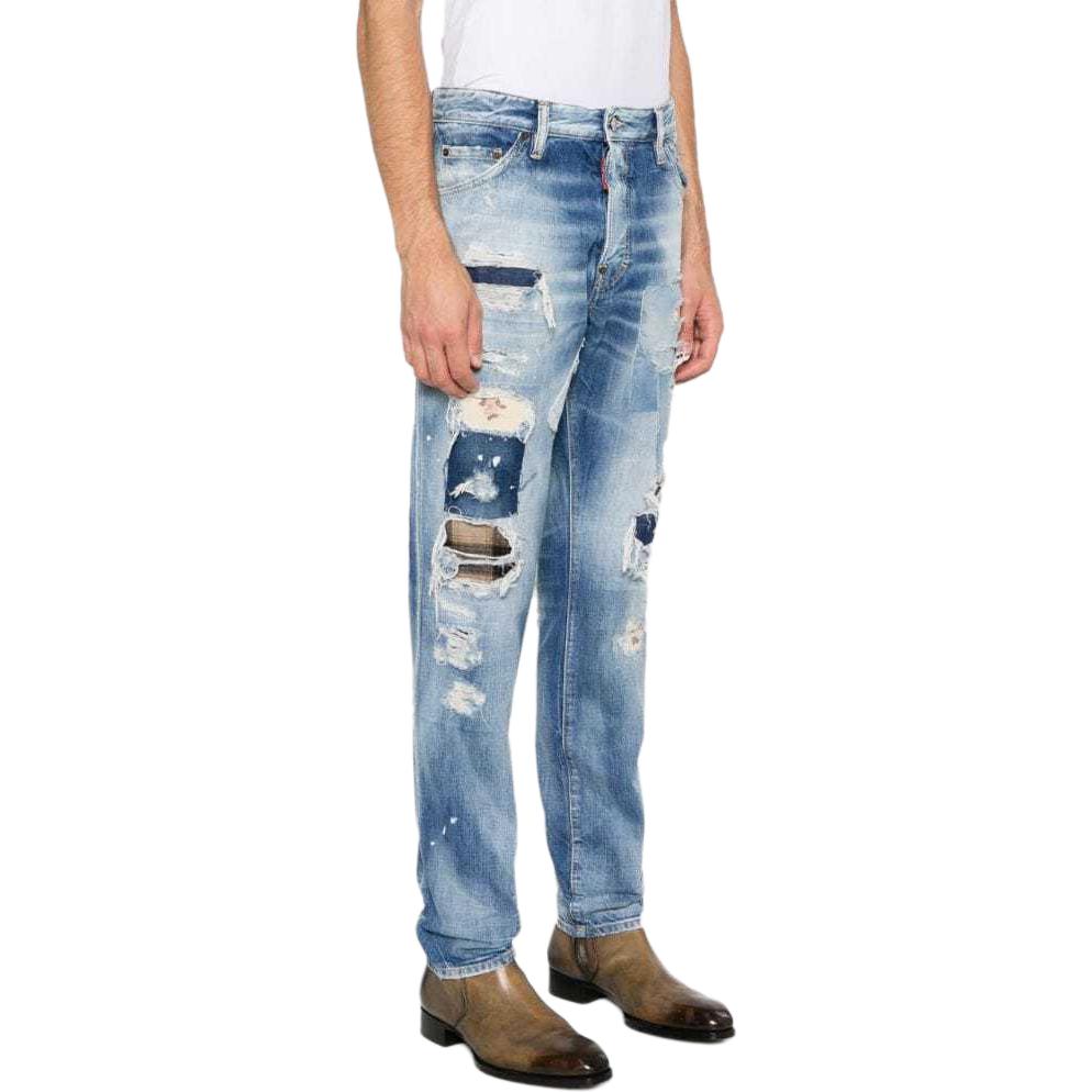 DSQUARED2 SS24 Distressed Slim Tapered Jeans Men’s Blue Denim. S71LB1503S30309-470 圖 5