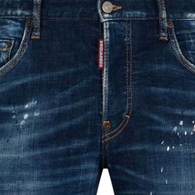 DSQUARED2 SS24 Distressed Splatter Slim Fit Indigo Denim Jeans for Men. S71LB1416S30342-470 圖 4