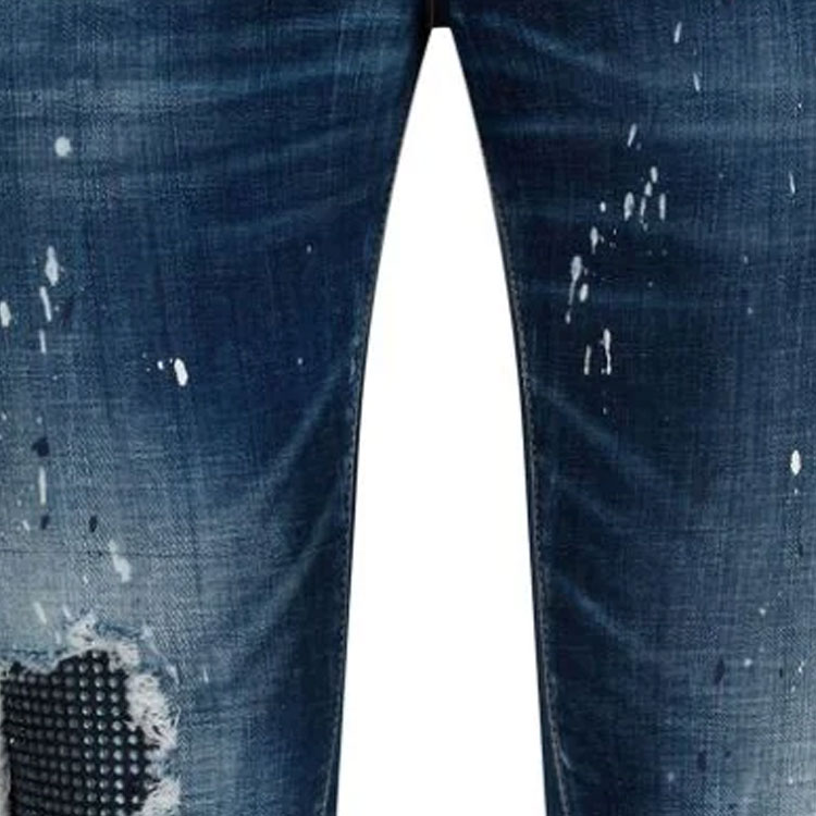 DSQUARED2 SS24 Distressed Splatter Slim Fit Indigo Denim Jeans for Men. S71LB1416S30342-470 圖 5
