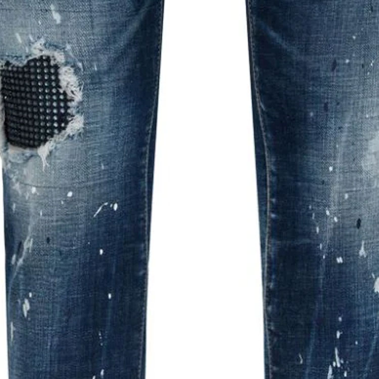 DSQUARED2 SS24 Distressed Splatter Slim Fit Indigo Denim Jeans for Men. S71LB1416S30342-470 圖 6