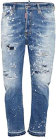 DSQUARED2 SS24 Distressed Spray Effect Zipper Straight Jeans Men’s Blue S71LB1464S30342-470 DSQUARED2 SS24 Distressed Spray Effect Zipper Straight Jeans Men’s Blue S71LB1464S30342-470