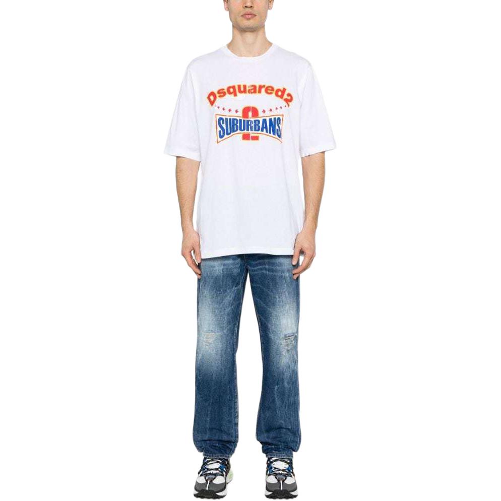 DSQUARED2 SS24 Distressed Straight-Leg Button Pocket Jeans Men Blue S71LB1379S30891-470 圖 3