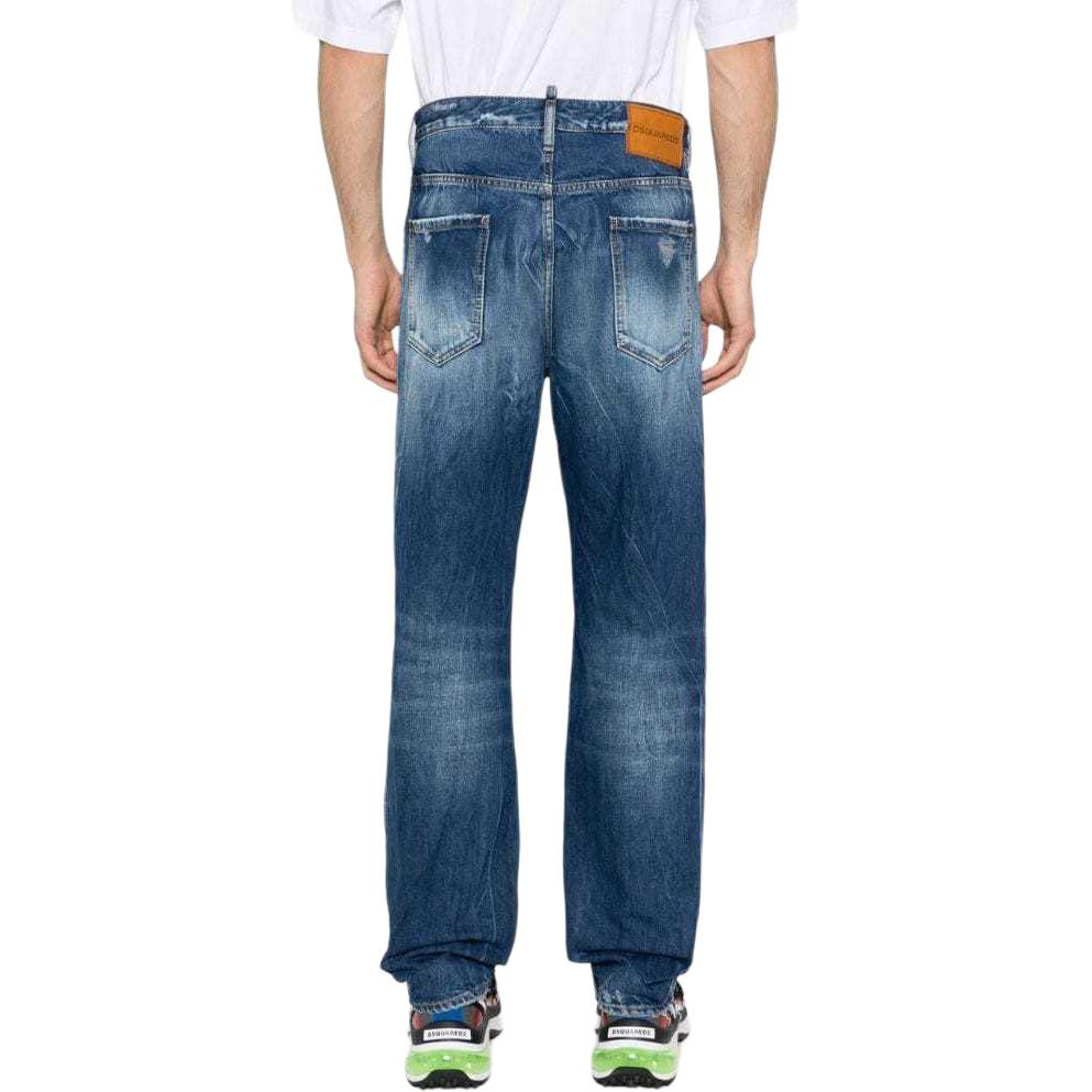 DSQUARED2 SS24 Distressed Straight-Leg Button Pocket Jeans Men Blue S71LB1379S30891-470 圖 4
