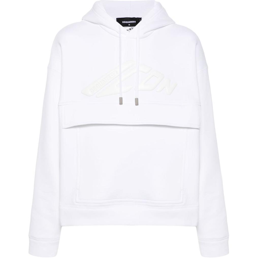 Dsquared2 SS24 Embossed Logo Hoodie White S79GU0129D25007-WHITE