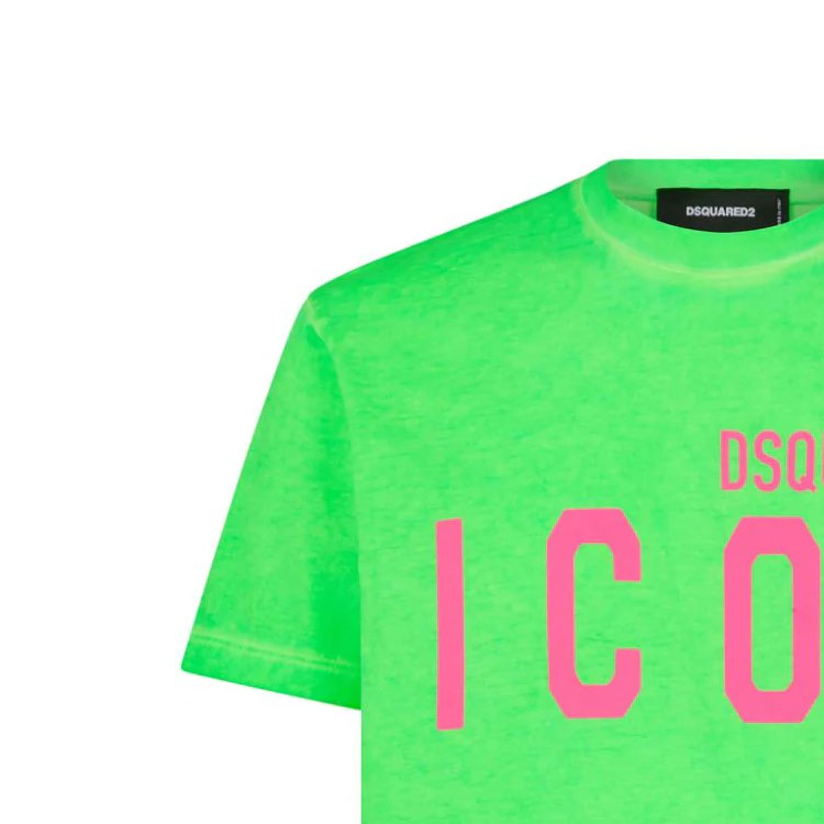 Shop DSQUARED2 SS24 綠色標誌印花圓領T恤 S79GC0090S22427-910