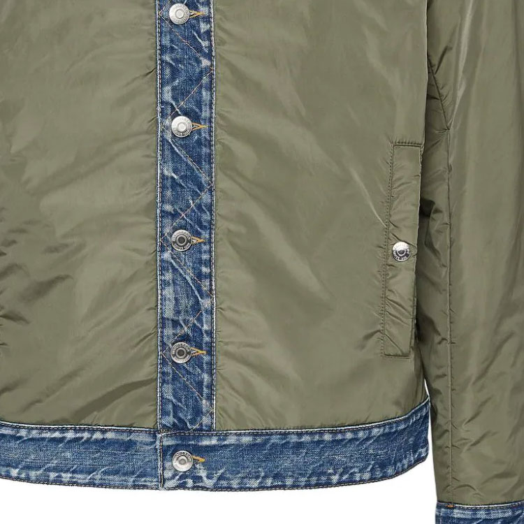 DSQUARED2 SS24 Green Patchwork Single-Breasted Casual Long-Sleeve Jacket Men. S74AM1514S49197-707 圖 5