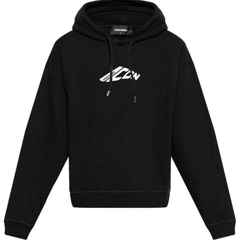 Dsquared2 SS24 Letter Print Hoodie Long-Sleeve Casual Sweatshirt Black S79GU0137D25007-BLACK