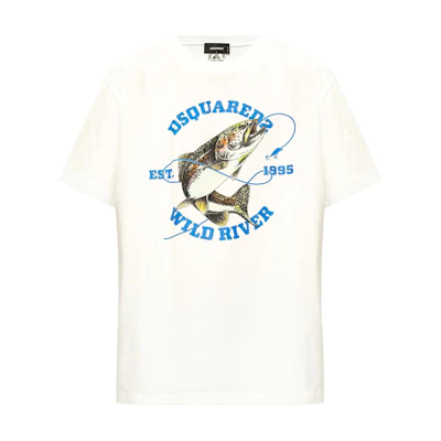 DSQUARED2 SS24 Logo Print Crew Neck Short Sleeve Tee White S74GD1318D20020-100