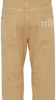 Shop Pantalones Casuales Beige DSQUARED2 SS24 Logo Straight-Fit para Hombre. S79KA0076D35106