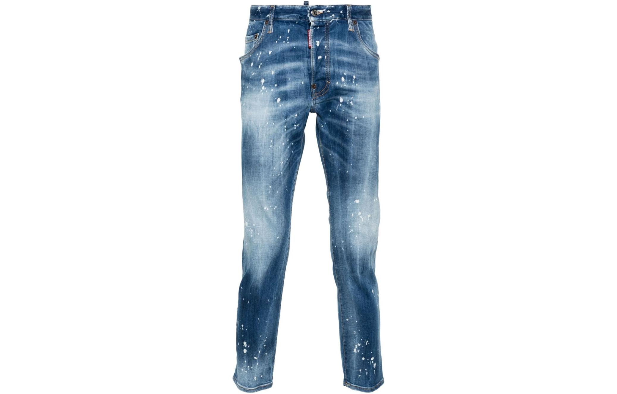 DSQUARED2 SS24 Paint-Splatter Low-Rise Slim Fit Jeans Men Mid Blue S71LB1391S30816-470 圖 2