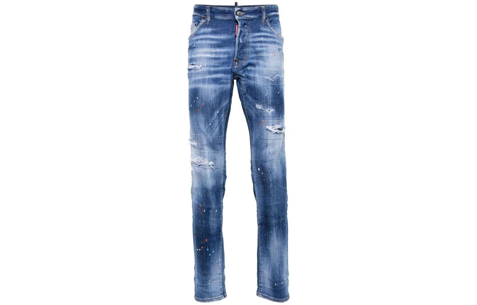 DSQUARED2 SS24 Paint Button Slim Fit Blue Jeans Men. S71LB1364S30872-470 圖 2