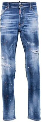 DSQUARED2 SS24 Paint Button Slim Fit Blue Jeans Men. S71LB1364S30872-470 Order DSQUARED2 SS24 Paint Button Slim Fit Blue Jeans Men. S71LB1364S30872-470
