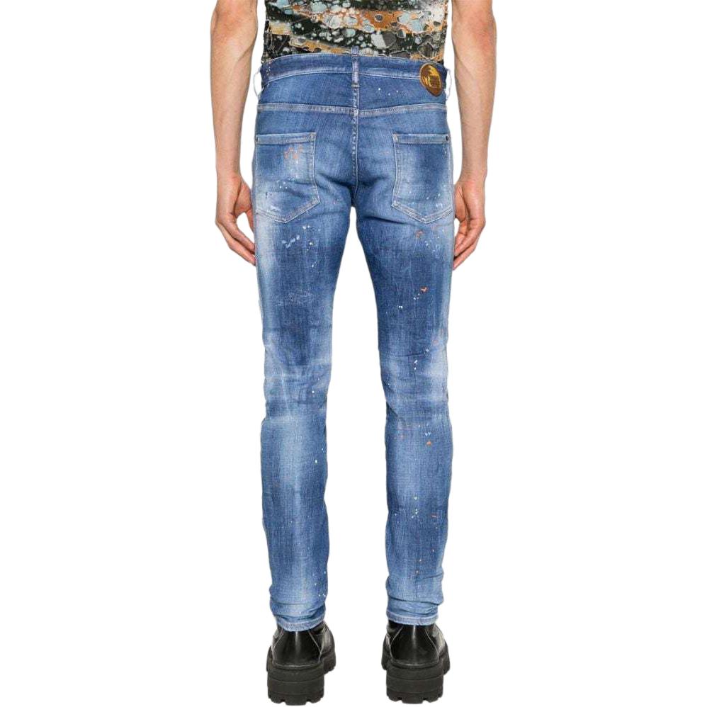 DSQUARED2 SS24 Paint Button Slim Fit Blue Jeans Men. S71LB1364S30872-470 圖 4
