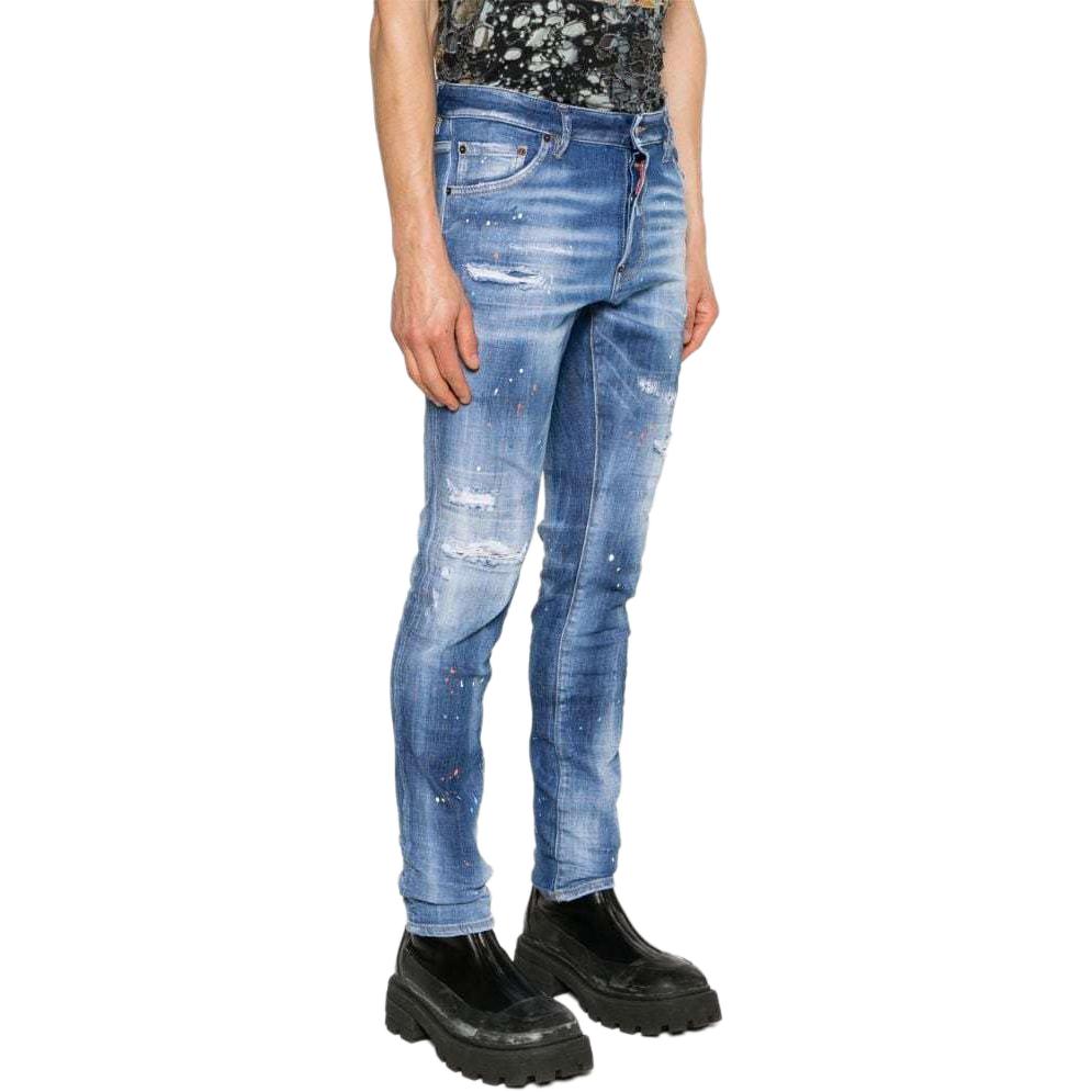 DSQUARED2 SS24 Paint Button Slim Fit Blue Jeans Men. S71LB1364S30872-470 圖 5