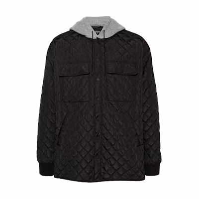 DSQUARED2 SS24 Patchwork Quilted Oversized Hoodie Jacket Black S74AM1461S78554-900