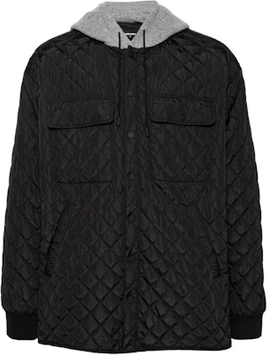 DSQUARED2 SS24 Jaket Hoodie Oversized Patchwork Quilted Hitam S74AM1461S78554-900 Order DSQUARED2 SS24 Jaket Hoodie Oversized Patchwork Quilted Hitam S74AM1461S78554-900