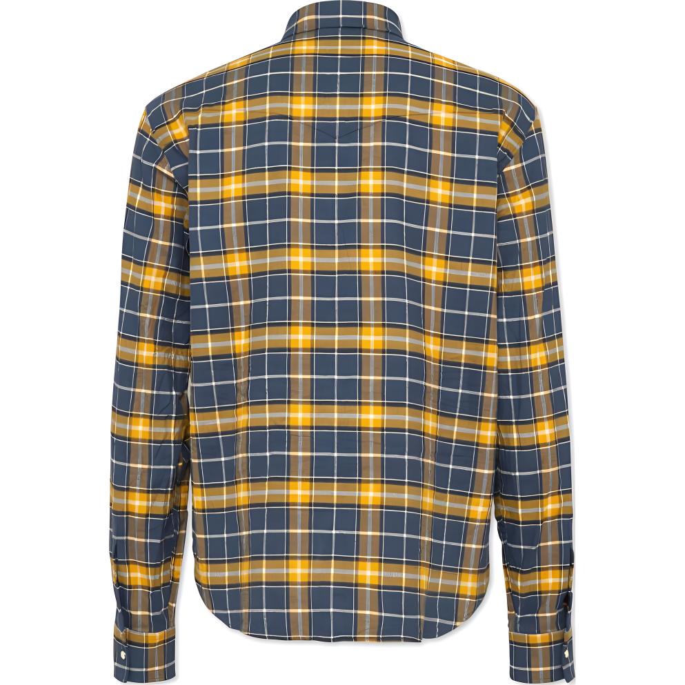 Lookbook DSQUARED2 SS24 黃色格紋襯領長袖襯衫 男士 S71DM0739D35132-002