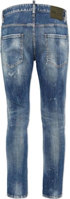 DSQUARED2 SS24 男士修身款海军蓝破洞徽标补丁牛仔裤 S74LB1551S30342 Lookbook DSQUARED2 SS24 男士修身款海军蓝破洞徽标补丁牛仔裤 S74LB1551S30342