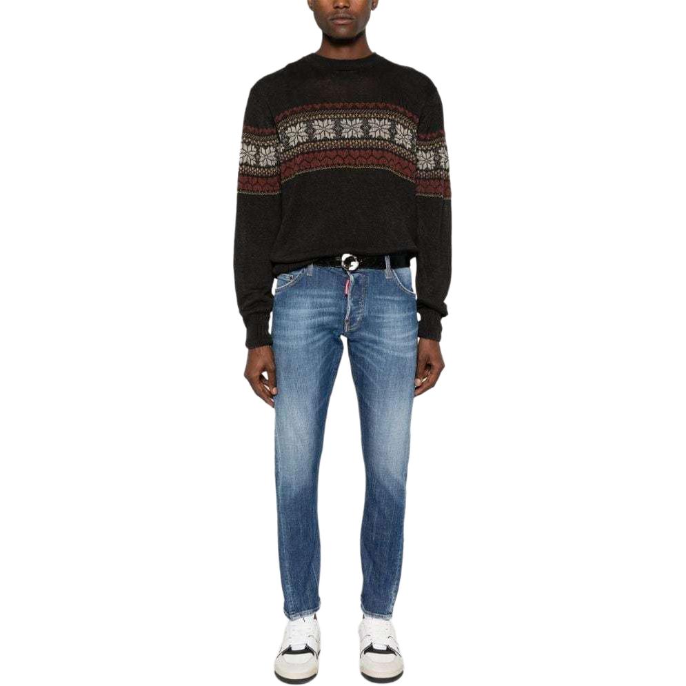 Lookbook DSQUARED2 男士 SS24 修身破洞深藍牛仔褲 S74LB1573S30872-470