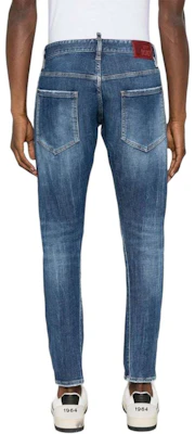 DSQUARED2 男士 SS24 修身破洞深藍牛仔褲 S74LB1573S30872-470 Shop DSQUARED2 男士 SS24 修身破洞深藍牛仔褲 S74LB1573S30872-470